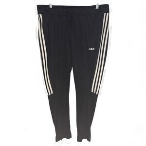 NWT Adidas Women's Black Track Pants Tapered Leg Zipper Ankle Size 1X